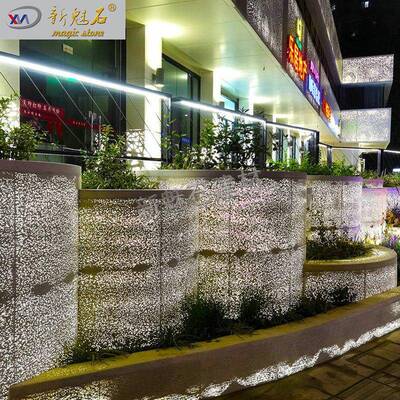 厂家直销透光水泥板 网红透光墙地混凝土装饰板 别墅酒店发光幕墙