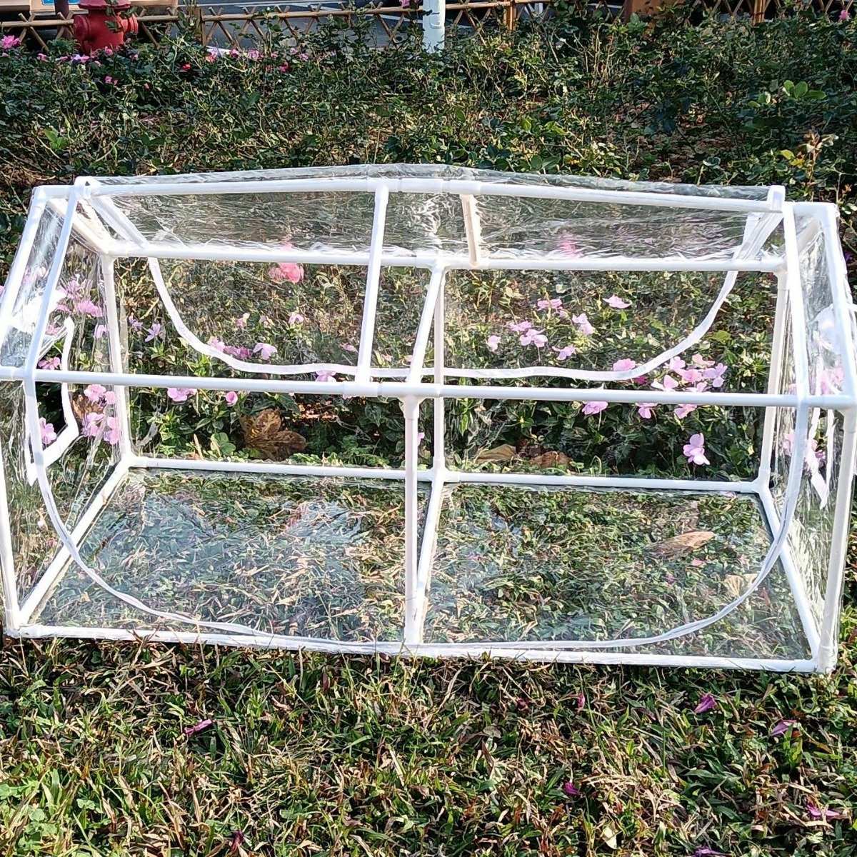 室外植物作物棚带拉链门小窗户帐篷菜园花园后院防雨御寒防积水