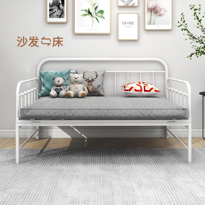 铁艺床简约可折叠多功能沙发床客厅卧室两用小户型出租屋欧式铁床