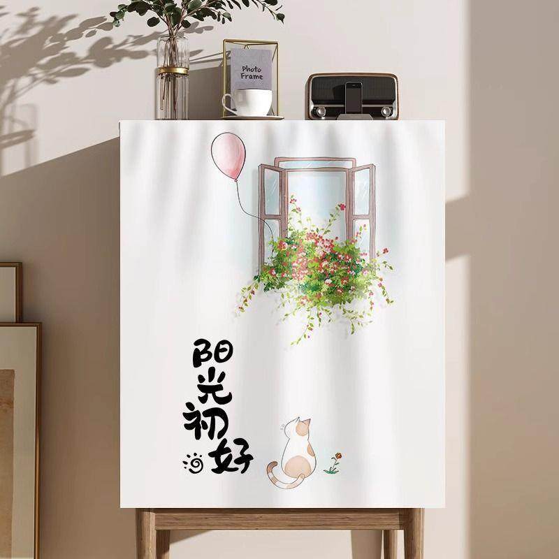 鞋柜遮挡帘魔术贴布艺门帘置物架杂物遮丑帘书架衣柜防尘帘免打孔,居家布艺,柜类遮挡帘,淘宝优惠券,粉丝福利购,淘宝优惠卷