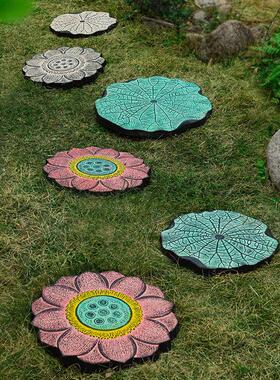 庭院花园布置步町摆件小院景观草坪脚踏石民宿装饰室外造景汀步石