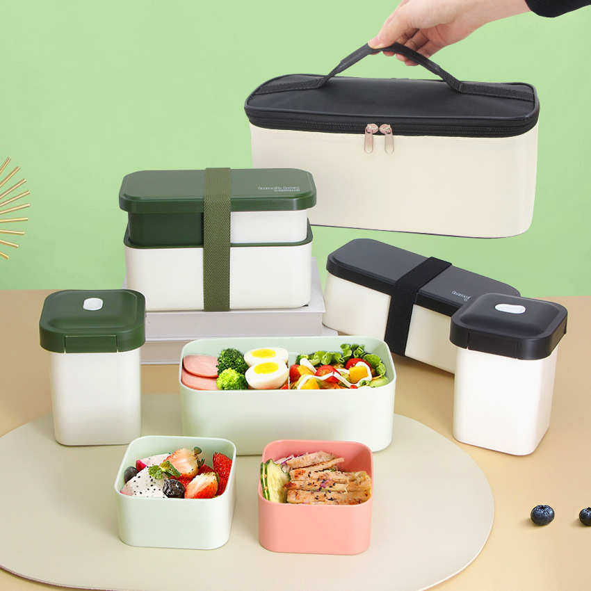 双层分格饭盒套装日式便当盒上班族学生饭盒食品级微波炉餐盒,餐饮具,保鲜盒,淘宝优惠券,粉丝福利购,淘宝优惠卷
