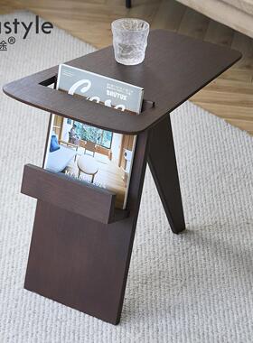 北欧覆古简约沙发边几丹麦设计师创意置物架中古杂志架多功能角几