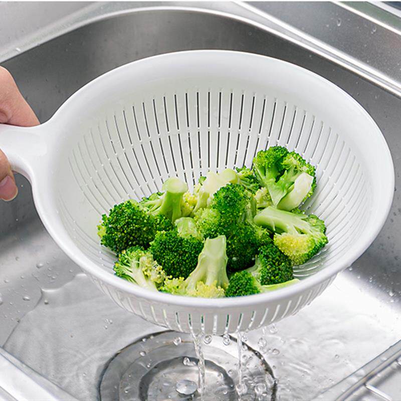 大可叔叔 洗菜篮塑料沥水篮双层果盆 大捞面勺 捞饺子勺