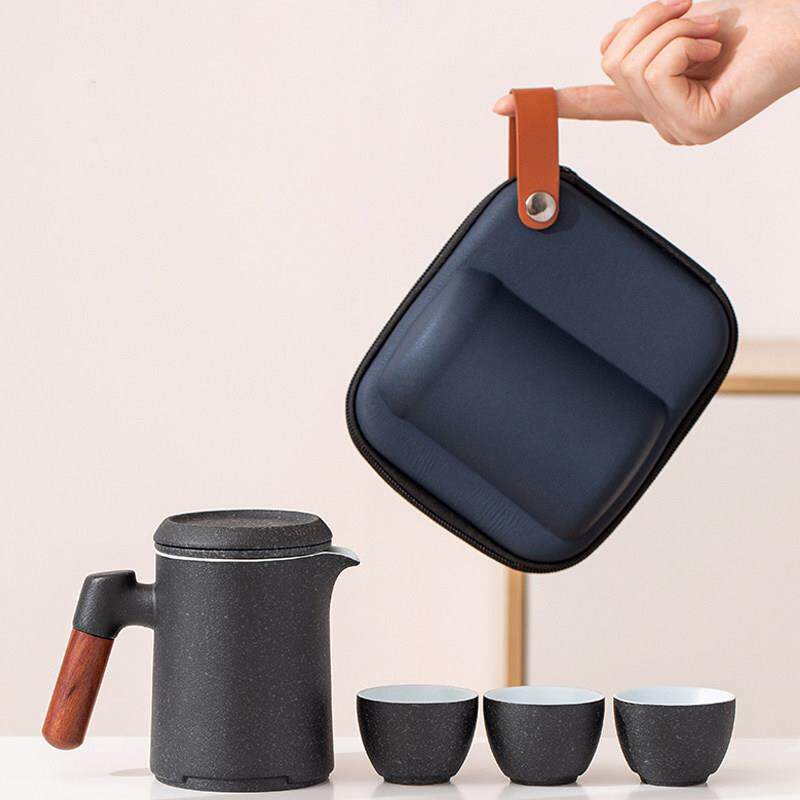 随身快客杯一壶三杯可携式旅行茶具套组杯户外泡茶壶礼品订制LOGO
