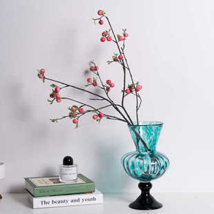 复古风中古洒金琉璃高脚复古中古法式老货高级艺术风灯花瓶花器