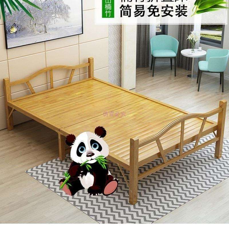 床竹折叠床单人人简易家用款双成人竹米0板凉床一二出租房硬板木