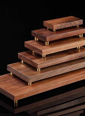 北美进口黑胡桃原木底座摆件工艺品多种规格可选实木底座激光刻字