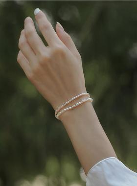 新加坡chomelkinsey天然淡水小米粒细珍珠手链2025年高端叠戴手串