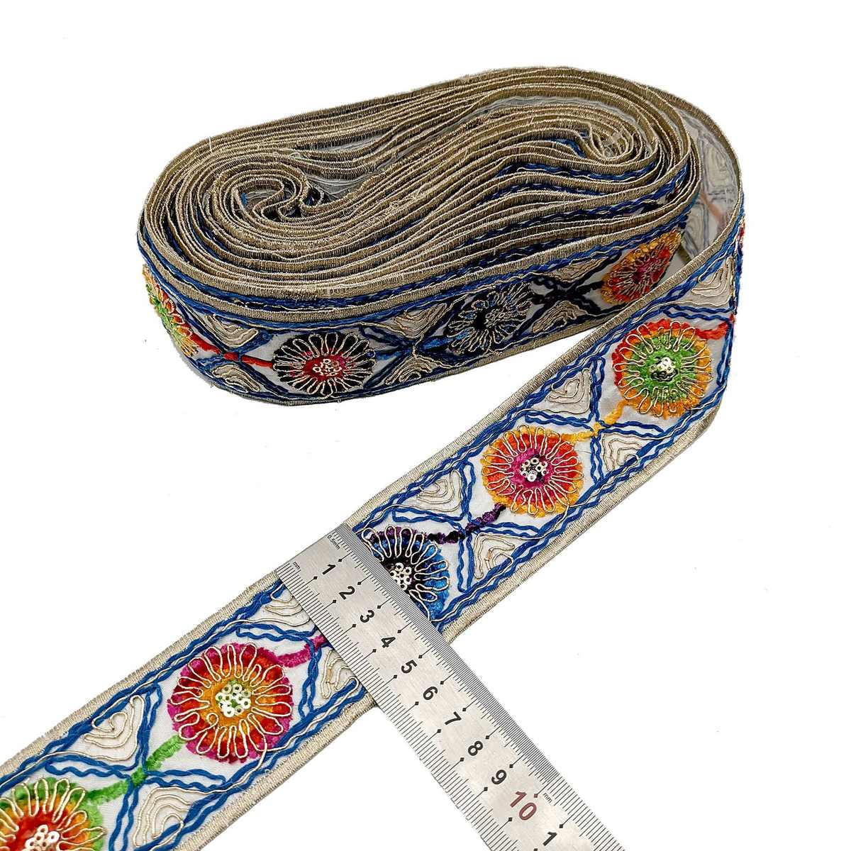 绣花厂 三合一金线民族风彩色刺绣花边 欧美外贸鞋材服装绣花织带