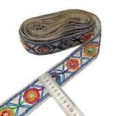 绣花厂 绣花织带 材服装 三合一金线民族风彩色刺绣花边 欧美外贸鞋