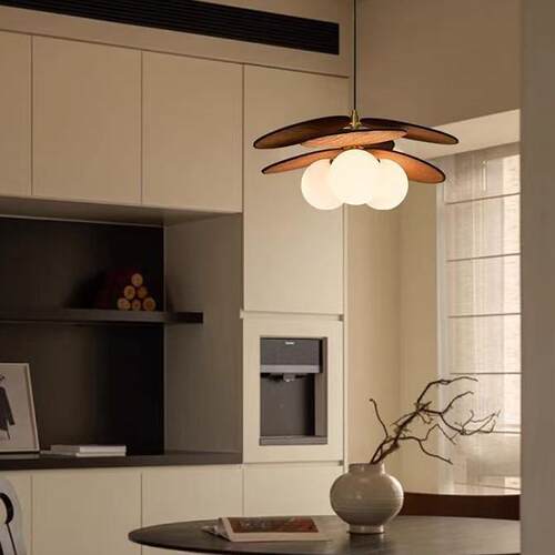 法式中古风餐厅吊灯复古卧室书房吧台饭厅藤编魔豆日式民宿灯