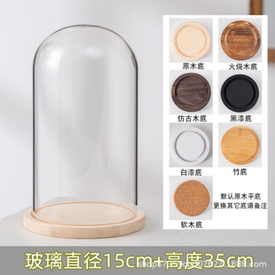 永生花玻璃罩展示盒干花标本品手办盲盒防尘罩子透明桌面摆件