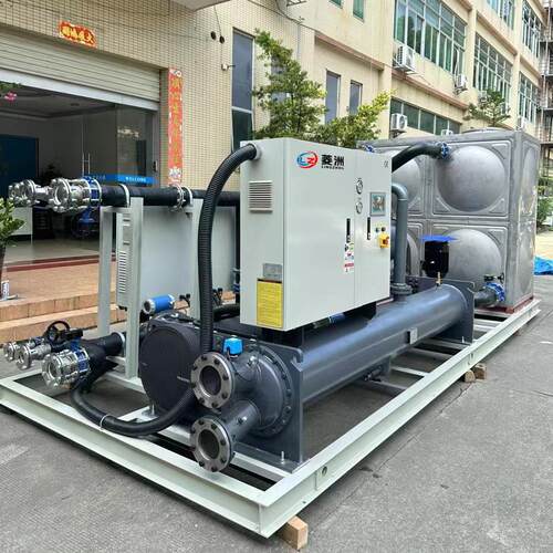 工业水冷式螺杆式冷水机厂家冰水机冷冻机电子化工120P150匹济南