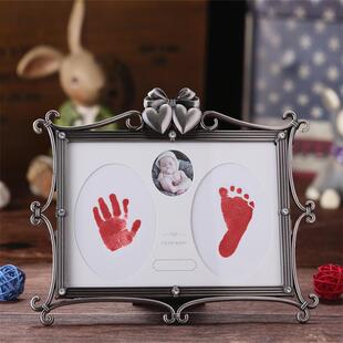 满月纪念手足印相框脚印泥宝宝纪念品出生新生婴儿的百天周岁diy