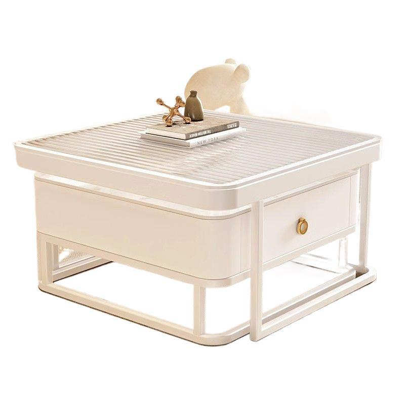 新款奶油2025桌网现代红简约轻小户型板风白岩奢组合茶几客厅家用