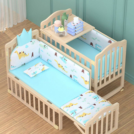 处理实木婴儿床无漆环保，bb宝宝摇篮床，可变书桌可拼大床可加长