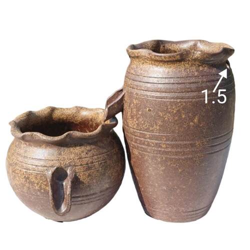 态缸古法ZCE可鱼流水循环水造景瀑庭院鱼缸池布置布摆件无养孔陶