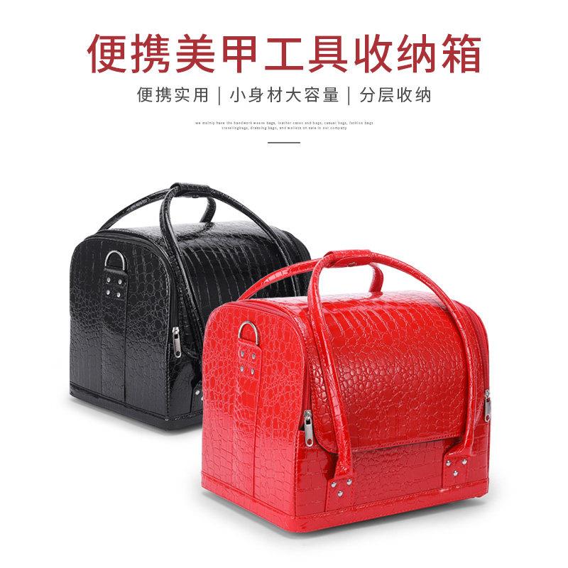 大号可携式手提专业彩妆跟妆化妆箱纹绣纹眉美甲美睫工具皮包皮箱