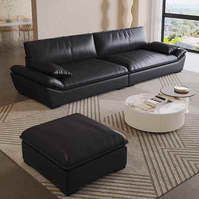 意发式轻奢科新技布艺沙WIV脚踏小户型客厅家用船款直帆排猫抓皮