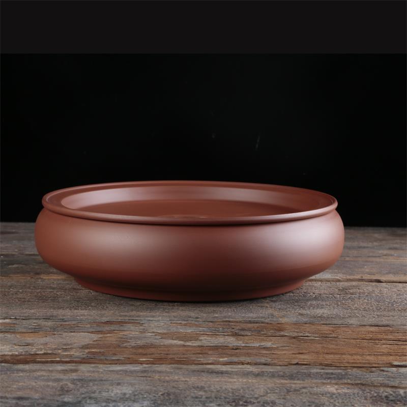 A5L用圆形鼓紫砂茶盘潮州工夫具复古F76MH6S8铜钱形茶简家约朱泥
