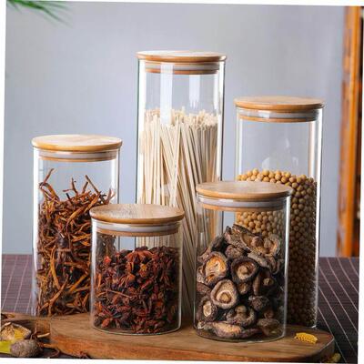 Round Glass Tea Jar Food Storage Box Preservation Container1