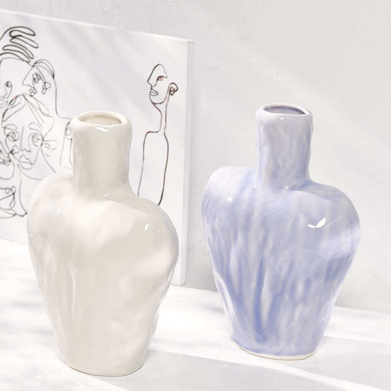 蜀门ins人体胸膛创意陶瓷干花花瓶北欧家居装饰客厅电视柜摆件,家居饰品,花瓶,淘宝优惠券,粉丝福利购,淘宝优惠卷