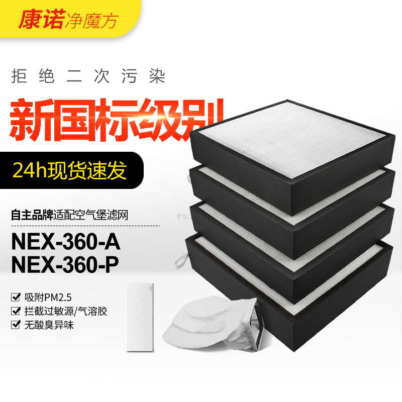 适配空气堡AIRBURG壁挂式新风机过滤芯NEX-360A/P除霾过滤网套装