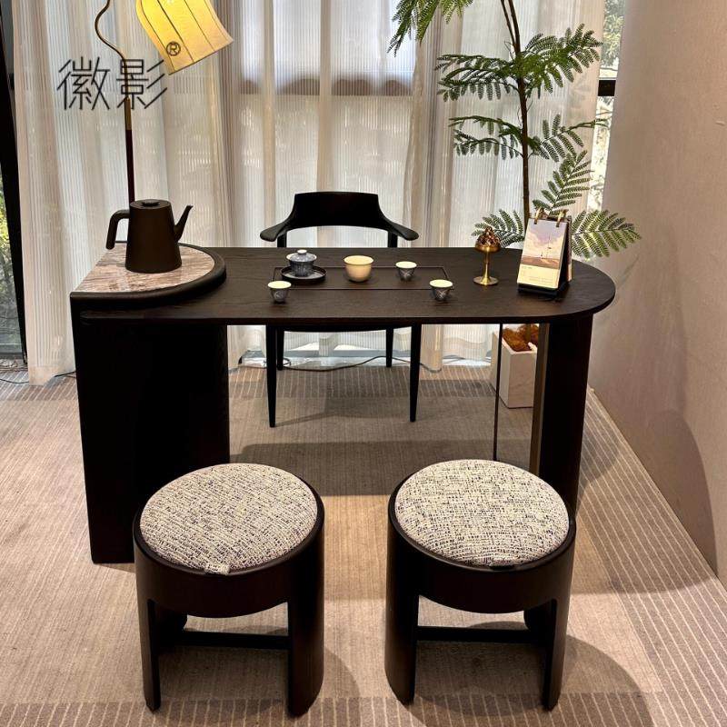 徽影黑胡桃木茶桌新中式实木阳台茶桌椅现代简约小户型家用泡茶台,住宅家具,家用茶台/茶桌,淘宝优惠券,粉丝福利购,淘宝优惠卷