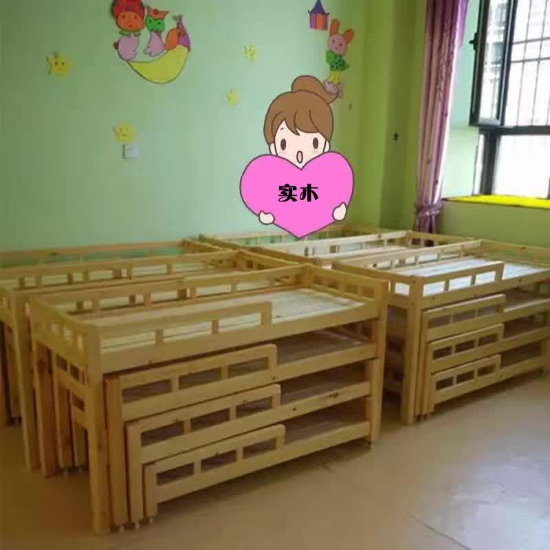 幼儿专用床儿床樟子童松实木抽屉床四层推拉床家厂园XJETC000直销