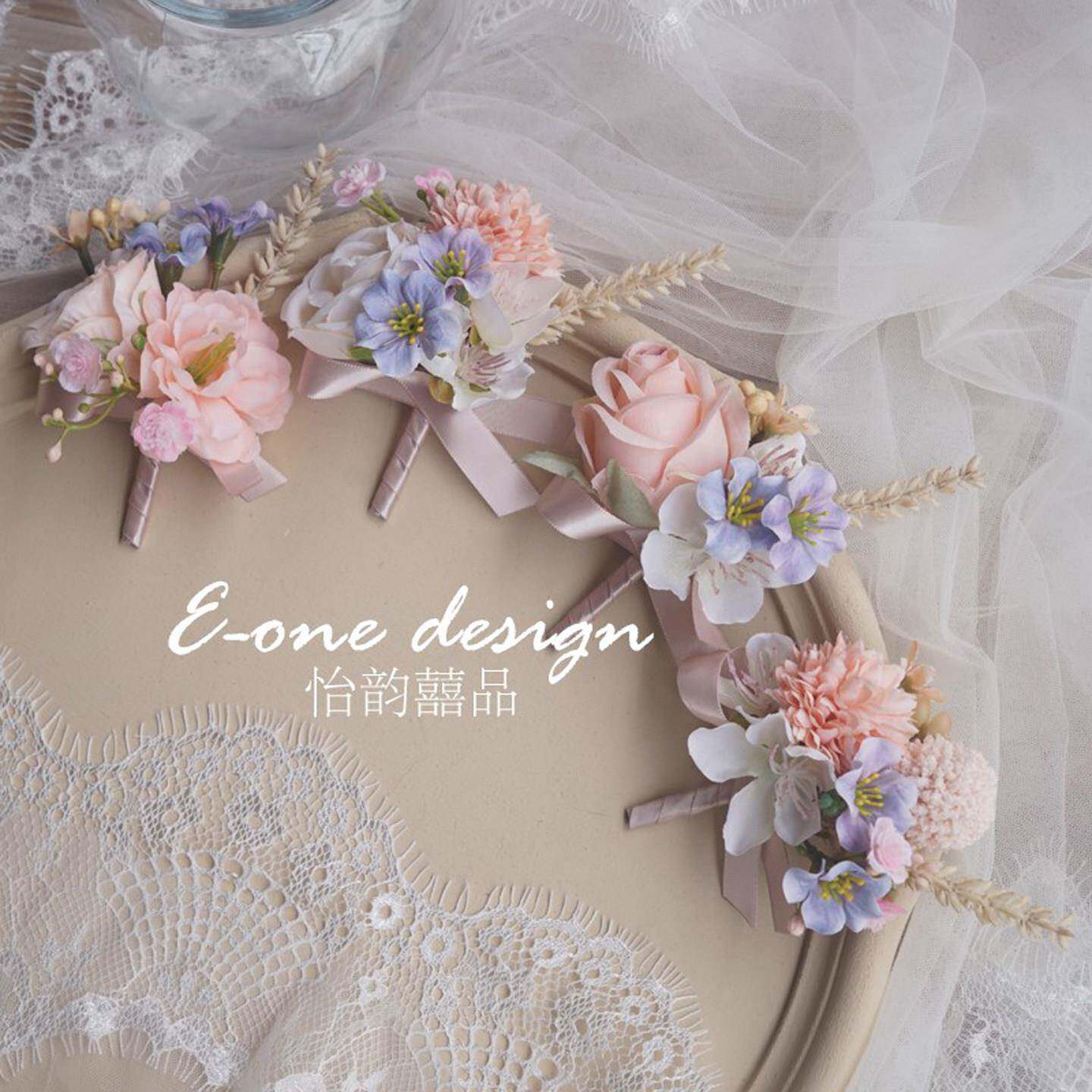 2026韩式欧式香槟色婚礼结婚胸花手腕花新娘新郎伴娘伴郎父母亲