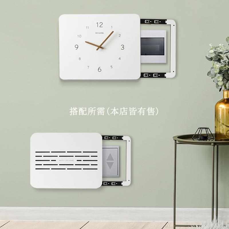 电表箱装饰画带钟表简约挂钟挂画电闸配电箱遮挡时钟免打孔遮丑