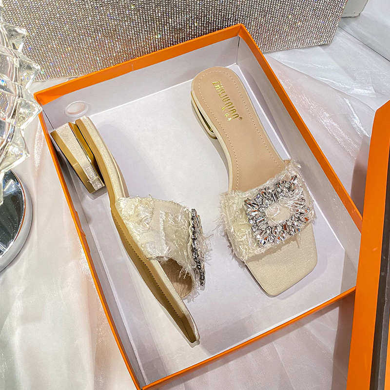 气质仙女风粗跟一字拖鞋女外穿2024年新款夏季超火大码女鞋41-43,女鞋,一字拖,淘宝优惠券,粉丝福利购,淘宝优惠卷