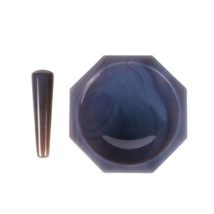 厂家天然玛瑙原矿石制作固体研磨磨粉4~32cmA级玛瑙研钵乳钵
