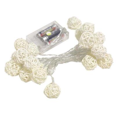 20 Rattan Ball Led Fairy Lights Christmas Tree Ornaments Xma