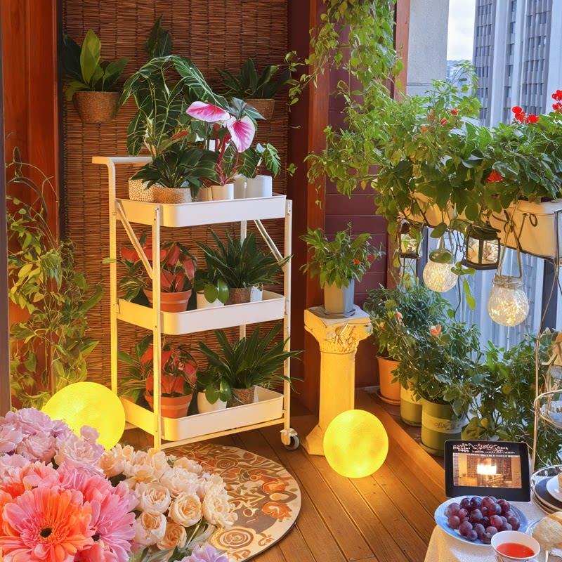 可移动客厅2026新款小推车花架子靠墙转角阳台多层植物花盆置物架