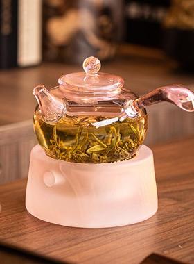 玻璃泡茶壶单壶加厚耐高温侧把壶茶水分离小号家用绿茶茶壶煮茶壶