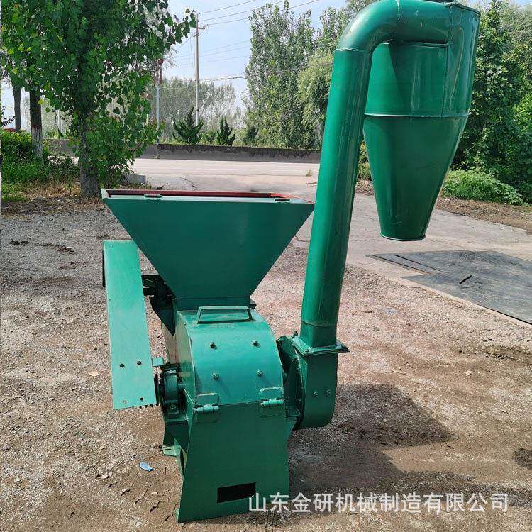 自动进料杂草粉草机双桶花生秧高粱秸秆粉碎机畜牧养殖饲料粉碎机