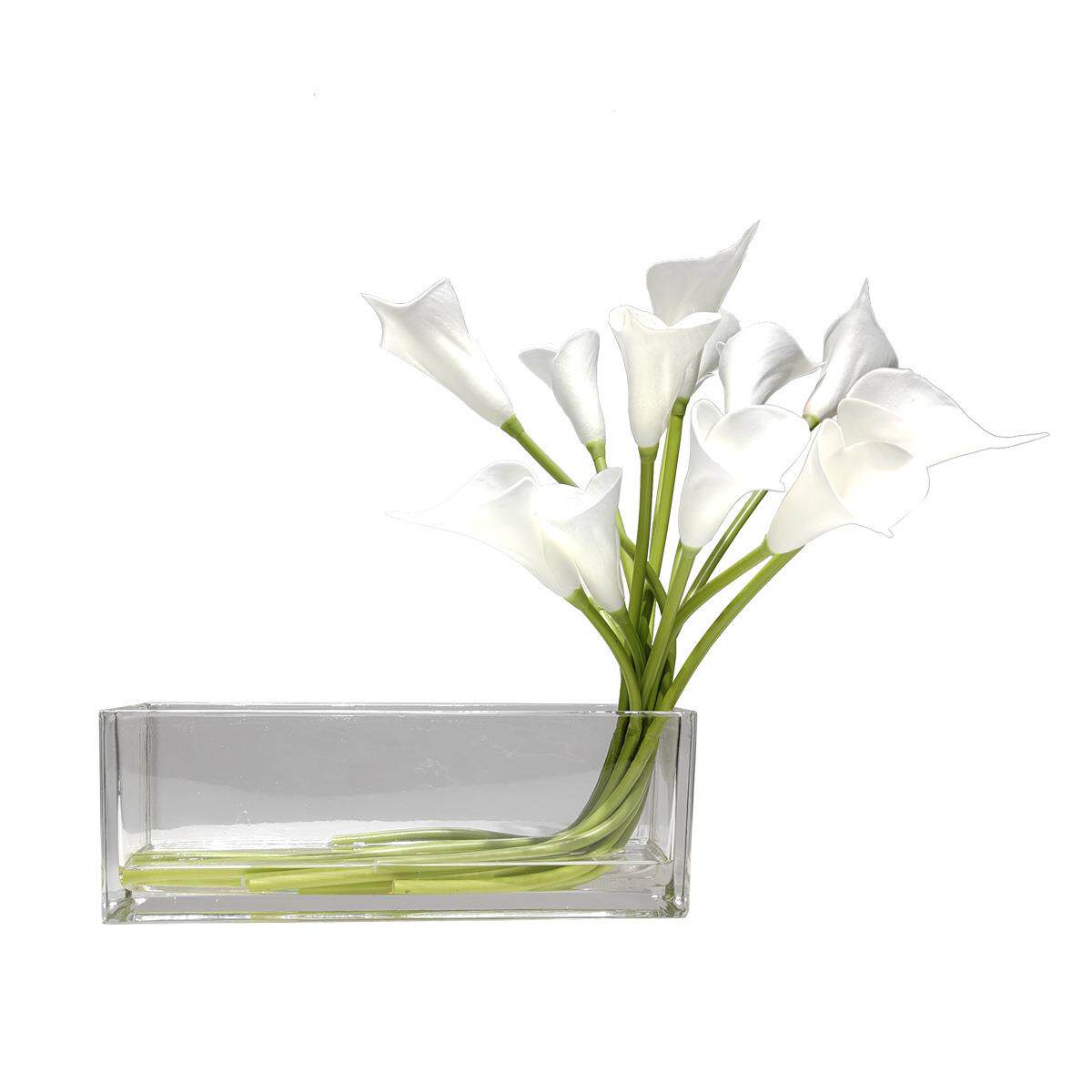 仿真马蹄莲花艺假花亚克力花器现代样板房家居客厅桌饰品摆件客厅