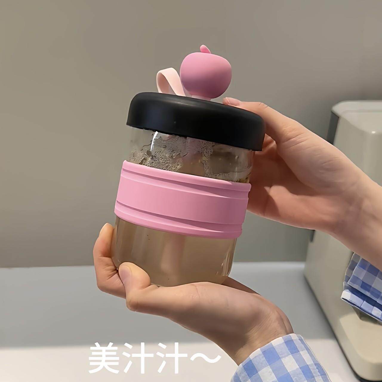 冷萃咖啡杯外出携带自带冰格水杯三合一按压式冰杯随行杯冰块模具图片