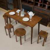 凳四喜多叠叠120凳实木功能圆凳子茶几家用可叠放现代饭登子吃餐