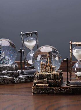 覆古沙漏定制摆件雪花水晶球音乐盒生日礼物女生创意个性礼品实用