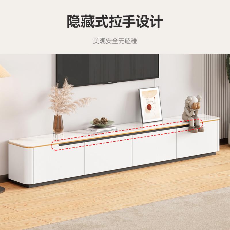 岩板电新视柜茶几组合角简约客厅家用YPO轻奢户型圆落地电北小黄