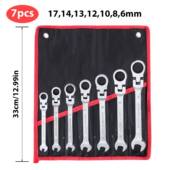 7件套动头棘轮扳口梅花工具套装 两用7手2活948齿棘开轮扳手套装