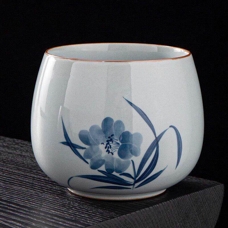 2025新款青花瓷大号茶渣缸家用功夫茶具配件茶桌废水垃圾桶烟缸