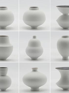 新中式创意橱窗白陶瓷摆饰客厅展示柜瓷器软装饰品电视柜酒柜搭配