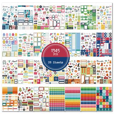 PLANNER STICKER新款计划贴纸1345枚日记规划记事标注美学创意贴