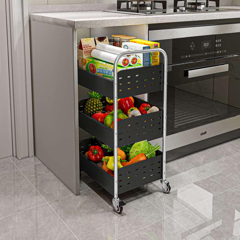 厨房备菜置物架多功能不锈钢放瓜果火锅店落地多层餐厅传菜小推车