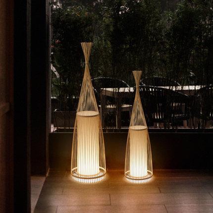 中式竹编落地灯客厅灯具茶室会所日式东南亚禅意创意竹艺落地灯