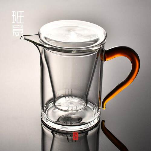 板一加厚滤茶玻璃，耐高温公道杯，功夫茶具，茶海圆公杯，滤茶器